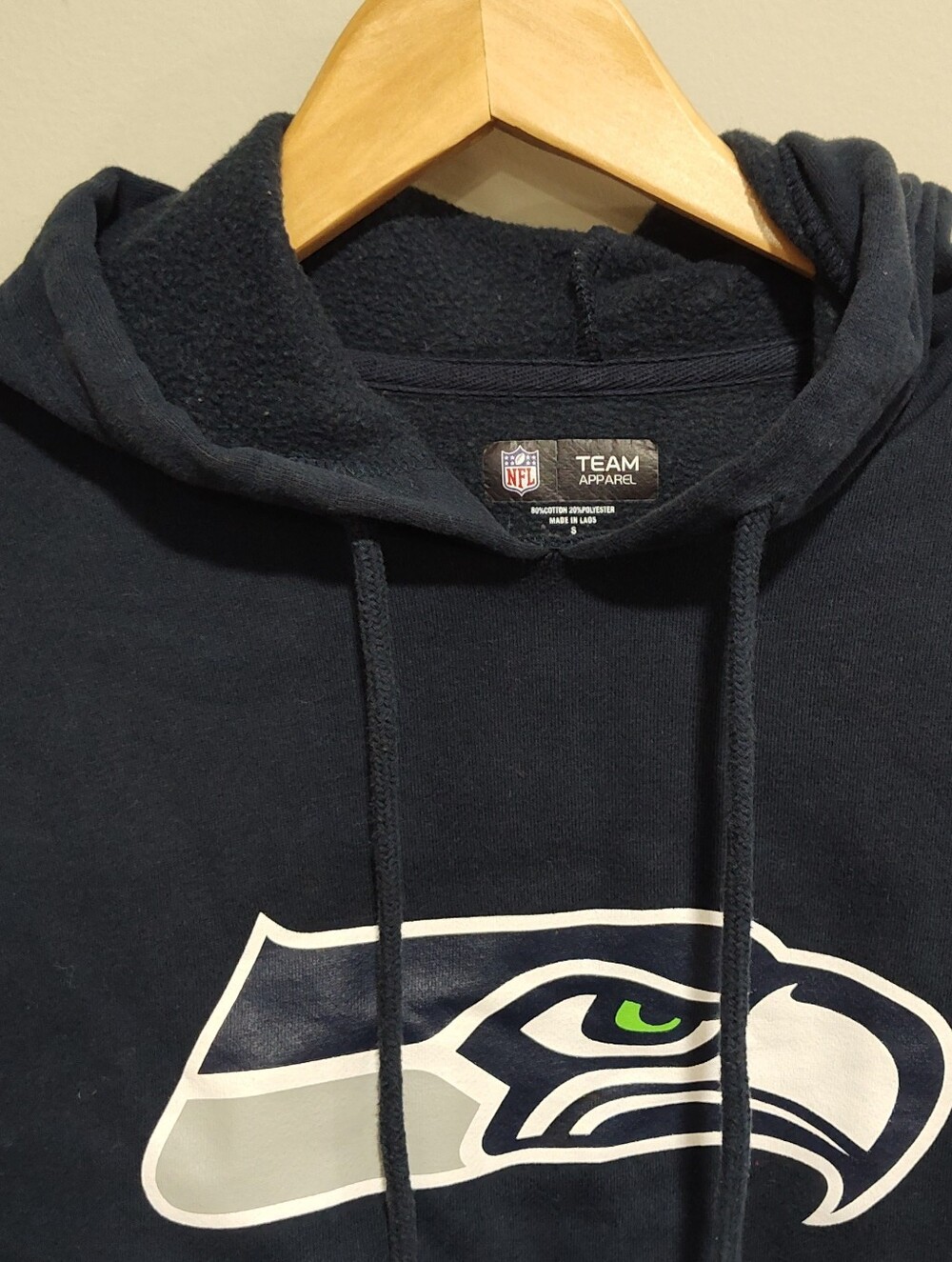 NFL Seattle Seahawks Cropped Long Sleeve Hoodie Sweatshirt, Women's Small, Blue - Picture 4 of 9